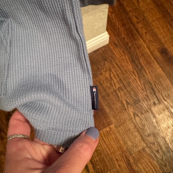 Champion Men's Wildflower Pale Blue Athletics Waffle Hoodie size medium - Picture 5 of 7